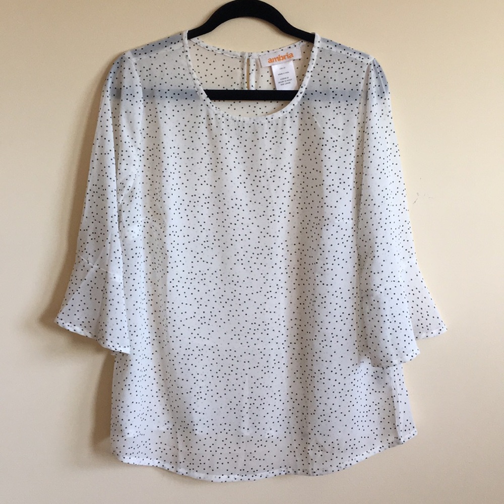 Ambria polka dot sheer blouse from Creation L